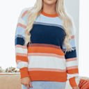 HIDDEN GEMS | Colorblock Round Neck Long Sleeve Sweater