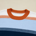  HIDDEN GEMS | Colorblock Round Neck Long Sleeve Sweater