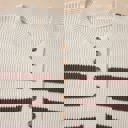  Stripe Ribbed Henley Slouchy Sweater