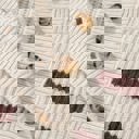  Stripe Ribbed Henley Slouchy Sweater