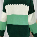  HIDDEN GEMS | Colorblock Crew Neck Drop Shoulder Sweater