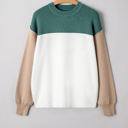  HIDDEN GEMS | Colorblock Ribbed Knit Long Sleeve Sweater