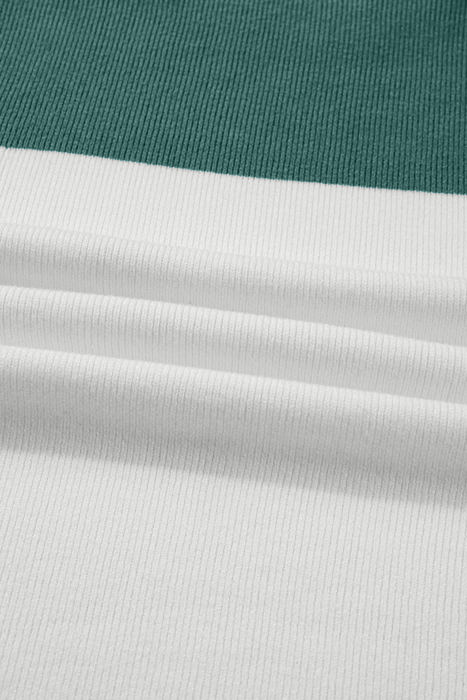 HIDDEN GEMS | Colorblock Ribbed Knit Long Sleeve Sweater