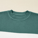  HIDDEN GEMS | Colorblock Ribbed Knit Long Sleeve Sweater