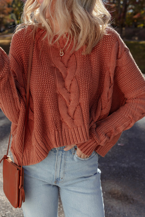 HIDDEN GEMS | Chunky Cable Knit Long Sleeve Sweater