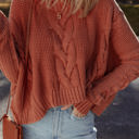  HIDDEN GEMS | Chunky Cable Knit Long Sleeve Sweater