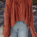 HIDDEN GEMS | Chunky Cable Knit Long Sleeve Sweater