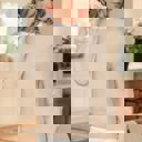  Eyelet Lace Trim Buttoned Cuff Sweater