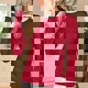  Eyelet Lace Trim Buttoned Cuff Sweater