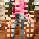  Eyelet Lace Trim Buttoned Cuff Sweater