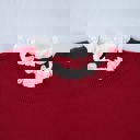  Eyelet Lace Trim Buttoned Cuff Sweater