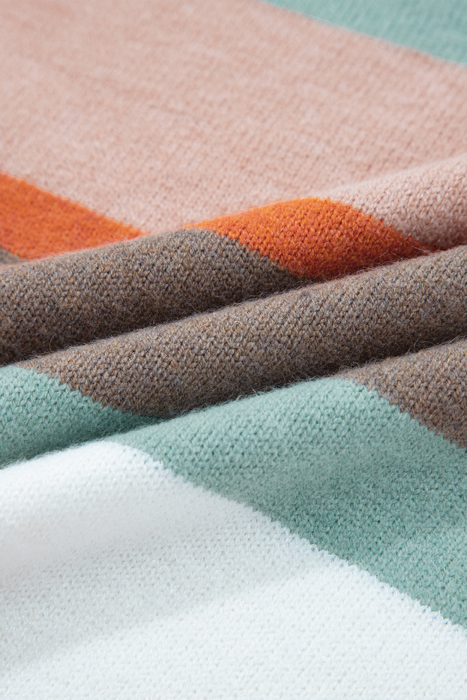 HIDDEN GEMS | Stripe Colorblock Drop Shoulder Sweater