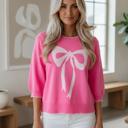  Charmed Moments Bow Short Sleeve Sweater