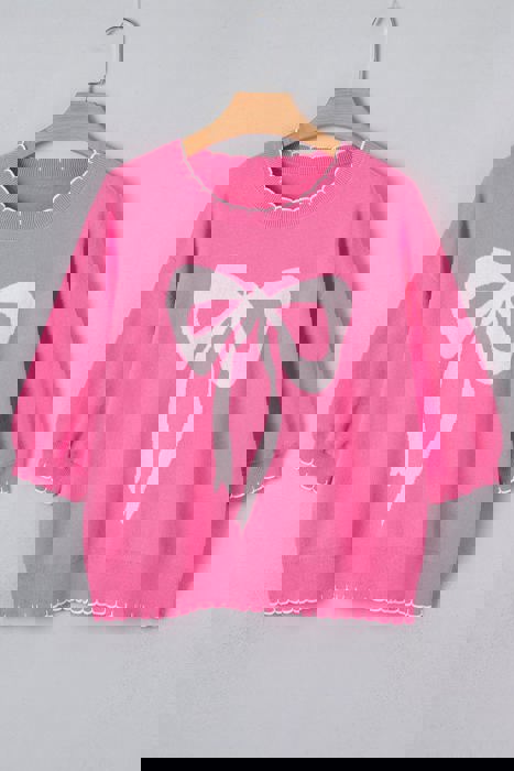 Charmed Moments Bow Short Sleeve Sweater