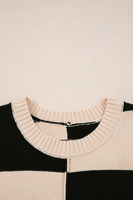 HIDDEN GEMS | Stripe Patchwork Sweater Mini Dress