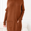  HIDDEN GEMS | Ribbed Mock Neck Sweater Dress