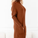  HIDDEN GEMS | Ribbed Mock Neck Sweater Dress