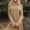 HIDDEN GEMS | Solid Slouchy Sweater Knit Dress