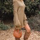  HIDDEN GEMS | Solid Slouchy Sweater Knit Dress
