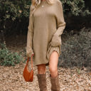  HIDDEN GEMS | Solid Slouchy Sweater Knit Dress