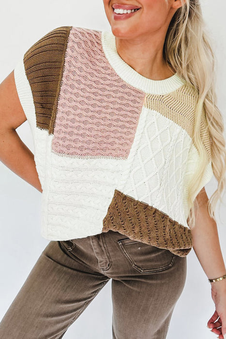 HIDDEN GEMS Colorblock Knit Top