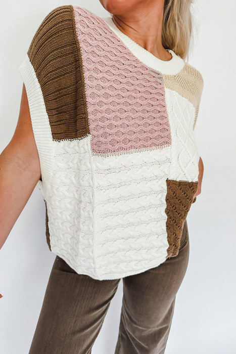 HIDDEN GEMS Colorblock Knit Top