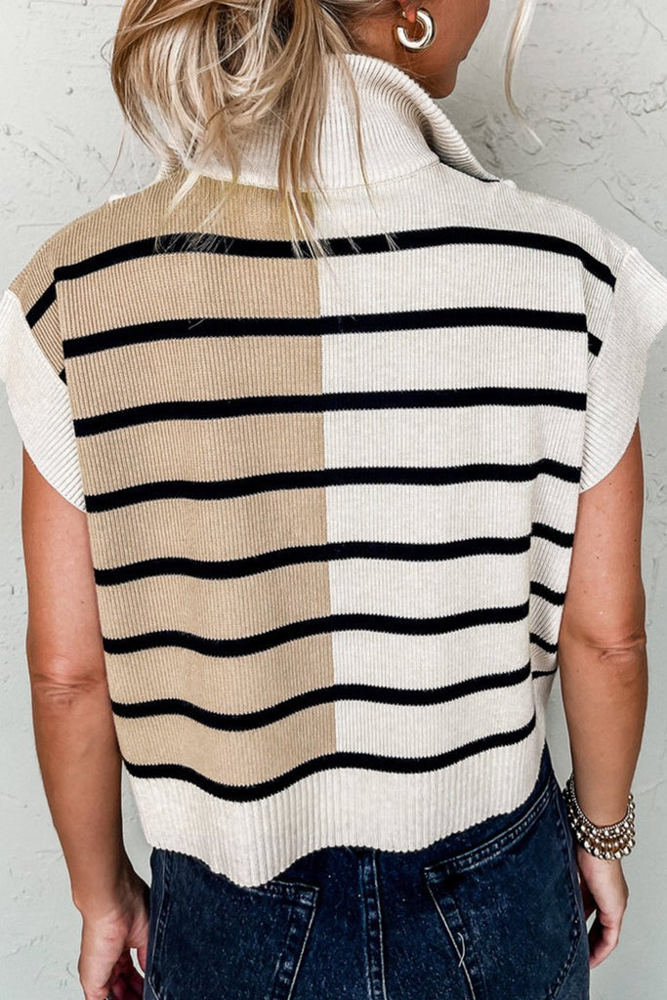 HIDDEN GEMS Effortlessly Ready Stripe Zip Top