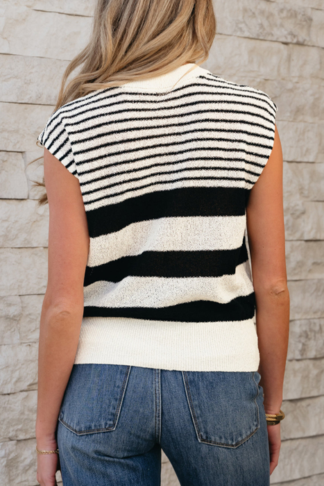 HIDDEN GEMS | Studious Stripe Sleeveless Sweater Top