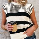  HIDDEN GEMS | Studious Stripe Sleeveless Sweater Top