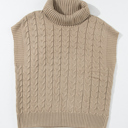  HIDDEN GEMS Cable Knit Turtleneck Top