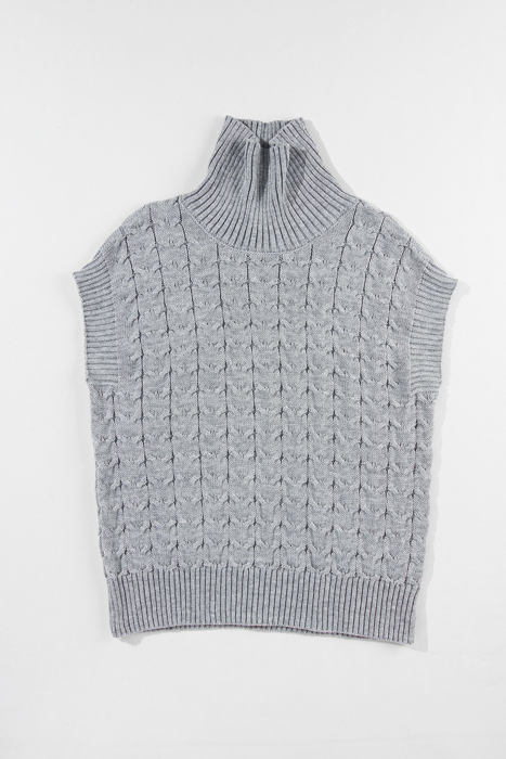 HIDDEN GEMS Cable Knit Turtleneck Top