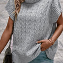  HIDDEN GEMS Cable Knit Turtleneck Top