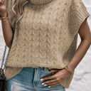  HIDDEN GEMS Cable Knit Turtleneck Top