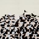  Leopard Mock Neck Short Sleeve Sweater