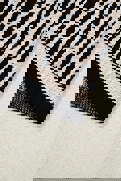 Leopard Mock Neck Short Sleeve Sweater