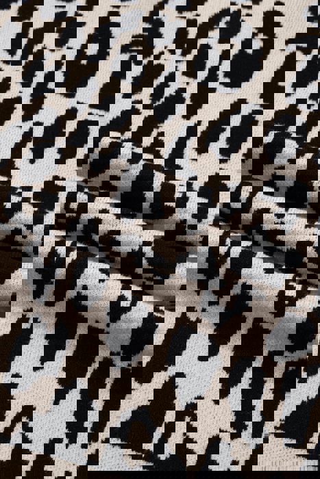 Leopard Mock Neck Short Sleeve Sweater