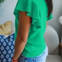  Soft Whisper Ruffle Short Sleeve Sweater