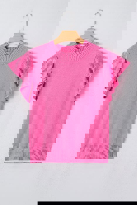 Soft Whisper Ruffle Short Sleeve Sweater