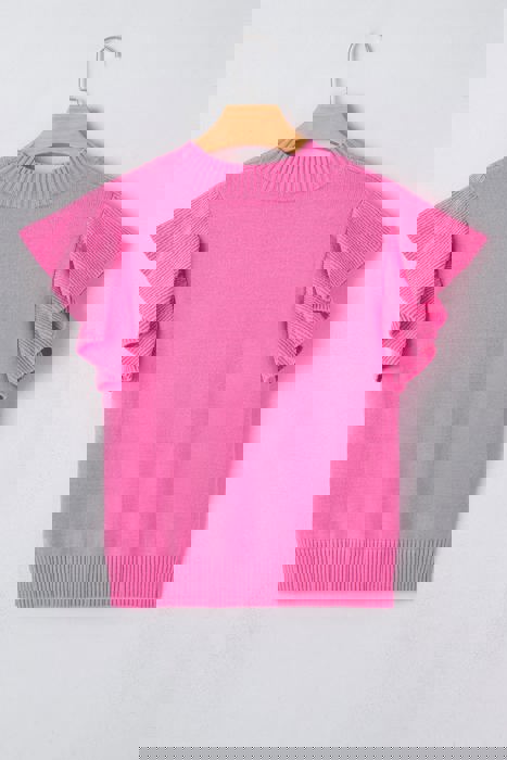 Soft Whisper Ruffle Short Sleeve Sweater