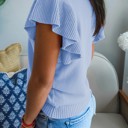  Soft Whisper Ruffle Short Sleeve Sweater