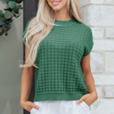  Easy Going Checker Knit Top