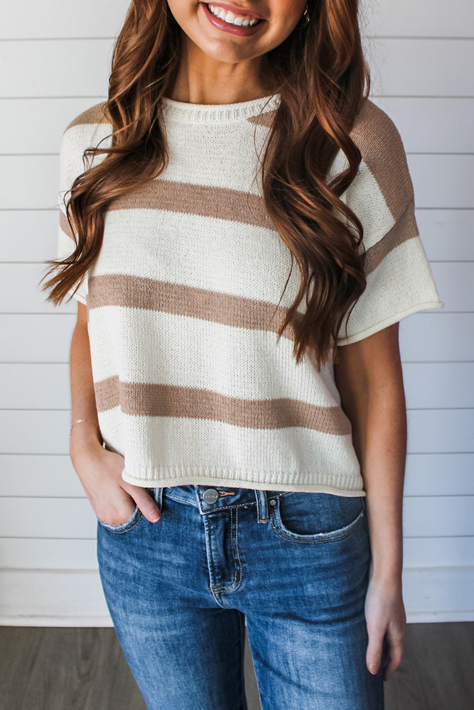 HIDDEN GEMS Everyday Essential Stripe Knit Top