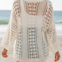  HIDDEN GEMS Abstract Crochet Knit Top