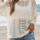  HIDDEN GEMS Abstract Crochet Knit Top