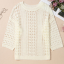  HIDDEN GEMS Abstract Crochet Knit Top