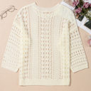  HIDDEN GEMS Abstract Crochet Knit Top