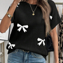  HIDDEN GEMS | Sweetheart Bows Short Sleeve Sweater