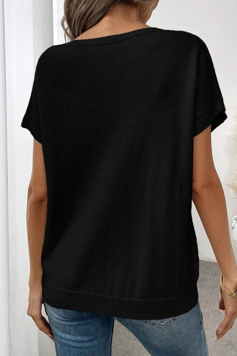 HIDDEN GEMS | Sweetheart Bows Short Sleeve Sweater