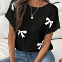  HIDDEN GEMS | Sweetheart Bows Short Sleeve Sweater
