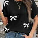  HIDDEN GEMS | Sweetheart Bows Short Sleeve Sweater